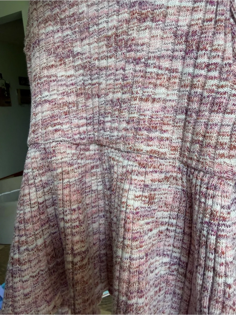 Old Navy Girls Ribbed Heathered Pink Peplum Top & Pants Set